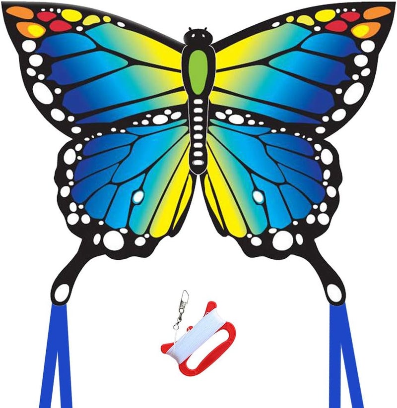 Honbo Butterfly Kites for Kids & Adults,55" x 28" Large Beginner Kite for Kids Ages 4-8,Easy to Fly for Beginners, Each Kite with 300ft Line Handle,Beach Kites for Outdoor Activities & Family Trip - Image 1